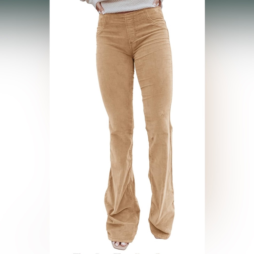 Free people pull on corduroy flare pants in tan size 27